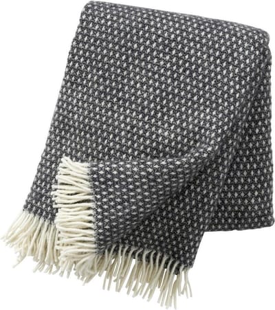 Klippan Knut - plaid - Deken - 100% Lamswol - dark grey - antraciet -Heerlijk zachte lamswol - wasbaar