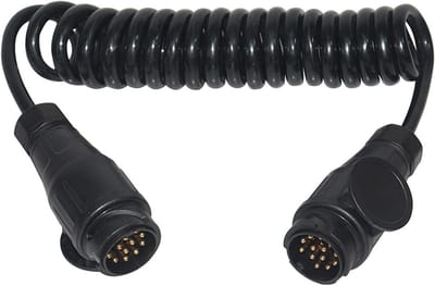 3m Coiled Kabel Adapter voor 13-Pins Stekker - 13 Kernen Aansluitkabel voor Boot, Tractor en Caravan