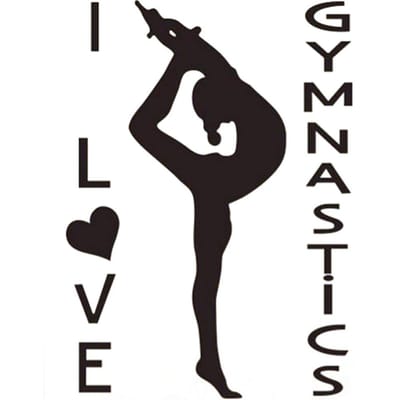 Ik Hou van Gymnastiek Sticker Woonkamer Slaapkamer Achtergrond Muur Decoratieve Sticker black