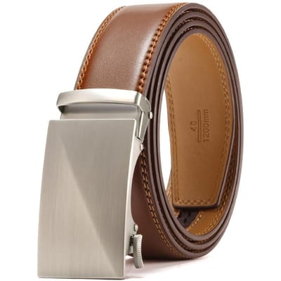 Herenriem Echt Leer Automatische Gesp Casual Zakelijk Koeienhuid Riem Heren Veelzijdige Heren Broekriem 115cm gray