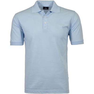 Ragman Piqué Poloshirt Uni No Logo Licht Blauw / male