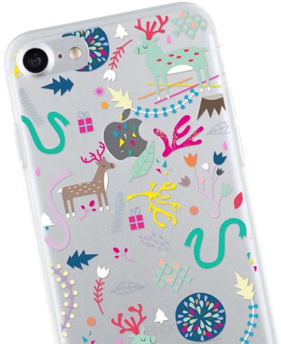 Bigben Connected, Hoesje geschikt voor iPhone SE 2020/8/7 - Semi-hardcase met Rendieren Patroon, Transparant