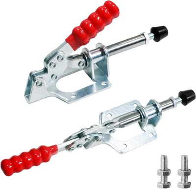 Kniehefboomspanner Set - Snelspanners Kantelklemmen - Timmerwerk Lassen - Hoge Draagkracht - 20x15x4cm - Zilver