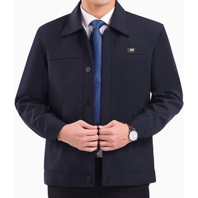 Jassen voor mannen van middelbare en oudere leeftijd Lente en Herfst Herenjassen Papa-jassen Tops XXL black