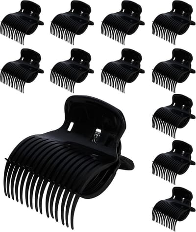Haarroller Clips - Krulclips - Haar Stylen - Hittebestendig Plastic - 12 Stuks - Zwart