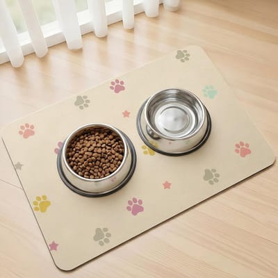 Waterabsorberende voer- en drinkmat voor honden en katten, antislip, snel drogend, 60x90cm