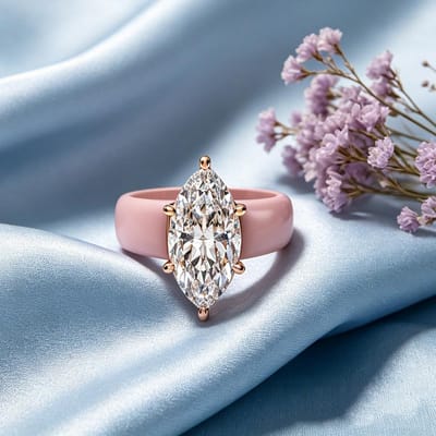Bague en silicone rose avec Zircon Cubique pour femmes, bague en Zircon Cubique coupe olive, adaptée au port quotidien et à l'assortiment 9 gray