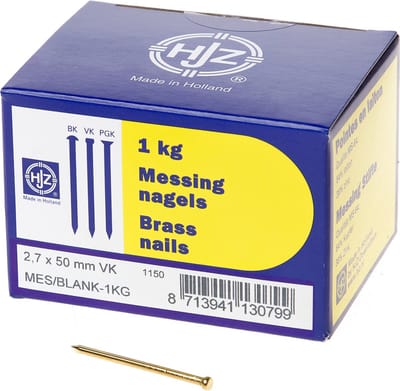 Hjz Messing nagels verloren kop 2.7 x 50mm 1kg