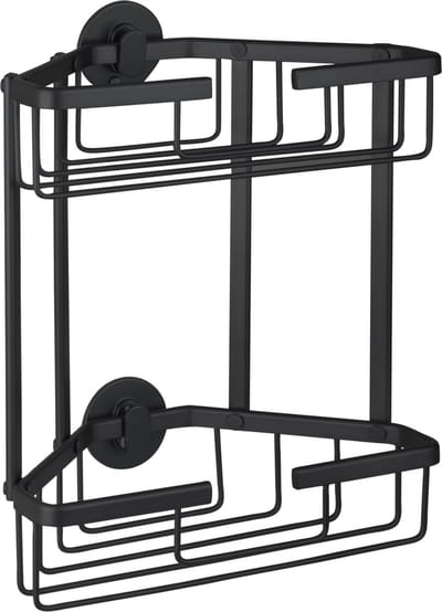 Differnz draadmand - 2-laags driehoek - zonder boren - aluminium - 28 x 13 x 30 cm - zwart