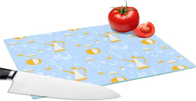 Glazen Snijplank - 28x20 - Patronen - High tea - Thee - Snijplanken Glas