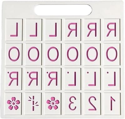 Mahjong Trainingsbord - Solo Spel - Vaardigheden Verbeteren - 24 Draagbare Sleuven - 25.4 x 25.4 cm - Blauw/Wit