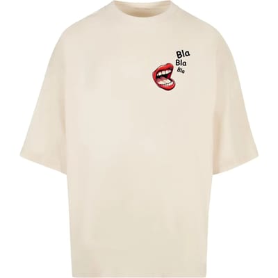 Merchcode - Bla Bla Bla Comic Huge Heren Tshirt - S - Creme