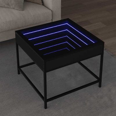 vidaXL - Salontafel - met - Infinity - LED - 50x50x41 - cm - zwart