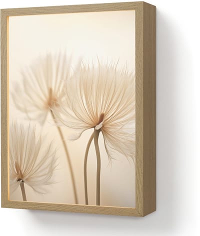 Wandlamp 30x40 cm - Oplaadbaar - Bloemen - Beige - Natuur - Wandlampen binnen woonkamer - Slaapkamer lamp - Decoratieve nachtlamp - Vloerlamp draadloos