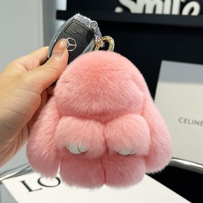 Mini Schattig Echt Rex Konijnenbont Konijntje Sleutelhanger Speelgoed Pop Sleutelhanger Tote Bag Bedeltje 10CM Bont Konijn Sleutelhanger Auto Hanger