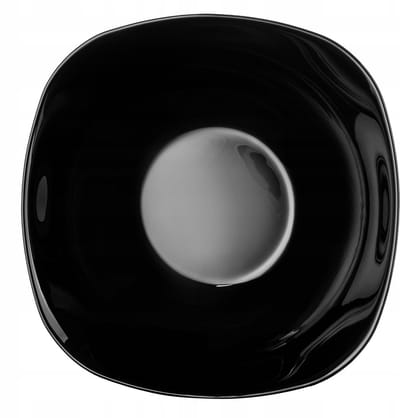 KADAX Zwarte glazen kom, 17,5 x 17,5 cm, slakom, set kom, magnetrongeschikte mueslikom, serveerschaal voor salades, soepen, voorgerechten, fruit (zwart / 6 stuks)