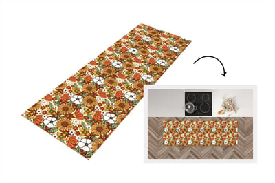 Keukenloper 150x50 cm - Keukenmat vinyl Bloemen - Vintage - Patronen - Keukenmatten loper - Keuken vloerkleed tapijt
