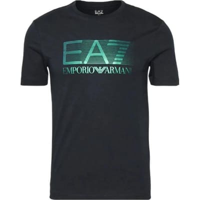 Emporio Armani EA7 SS22 Letter Logo Digitale Print Ronde Hals Korte Mouw T-shirt Heren tops Zwart 6LPT81-PJM9Z-1200 S gray