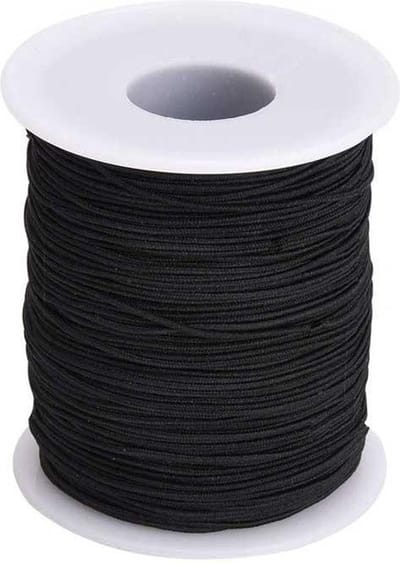 200 meter Elastisch Touw - 4mm - ZWART - elastiek op rol