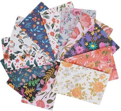 Set van 12 Compostie Notitieboekjes met Harde Kaft en Reliëf Bloemendessin, Gelinieerd