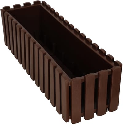 Rustieke Balkonbak - Bruin - 60 cm - Weerbestendig - Kunststof