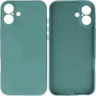 Fashion Backcover Telefoonhoesje - Color Hoesje - Geschikt voor iPhone 16 Plus - Donker Groen