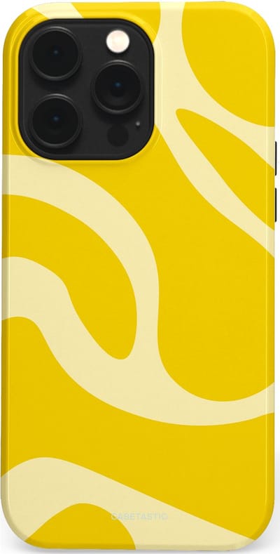 Casetastic Hoesje Geschikt voor Apple iPhone 14 Pro Max Magsafe - Stijlvolle Beschermende Duo-layer Case - Citroen Gele Zonnestraal