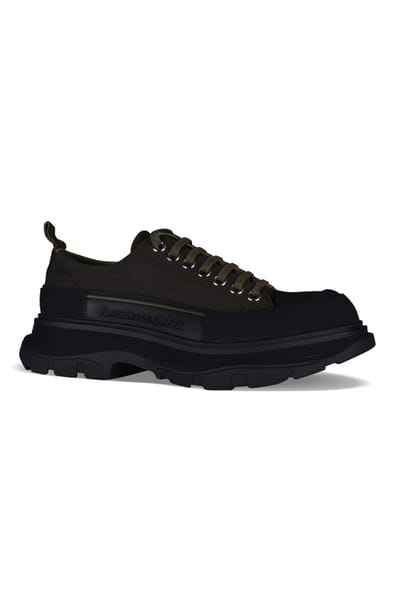 Alexander McQueen sneakers met loopvlak glad kaki