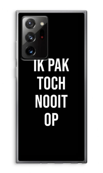 Case Company® - Hoesje geschikt voor Samsung Galaxy Note 20 Ultra hoesje - Ik pak nooit op - Zwart - Soft Cover Telefoonhoesje - Bescherming aan alle Kanten en Schermrand