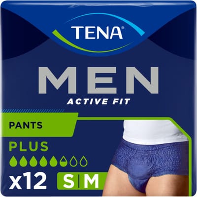 Tena Men active fit pants plus S/M 12 Stuks