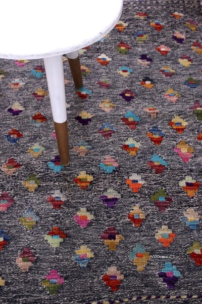 Kleurrijk Tapijt Laagpolig Handgeweven Wollen Vloerkleed - Koho Afghan Kelim 151x101 - 151x101cm- Modern - Woonkamer - Salon - Slaapkamer - Eetkamer