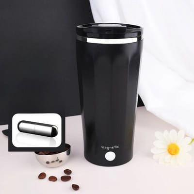 Tasse magnétique à agitation automatique, en acier inoxydable, mélangeur à café, chargement USB, tasse intelligente avec couvercle anti-fuite 400ml