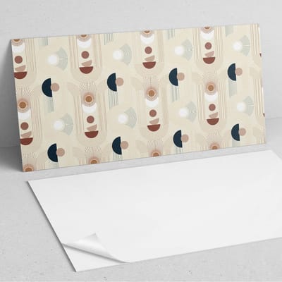 Coloray Wandpanelen Zelfklevend - Abstract geometrisch patroon PVC Wandpaneel - 100 cm x 50 cm - Romig Wandbekleding Zelfklevend - 1 stuk - Mozaïeken Wandpanelen Zelfklevend - Wandbord Keuken - Wandpaneel Badkamer