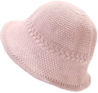 VHV-Premium Zonnehoed Dames - UPF 54+ UV-bescherming Strohoed - Opvouwbare Vissershoedje met Brede Rand - Elegant Bucket Hat voor Outdoor Kamperen, Strand en Reizen -Roze