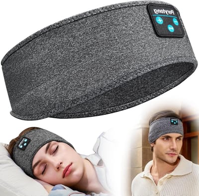 Bluetooth-hoofdband Soft Sleep-koptelefoonhoofdbanden-lang spelen Slaapkoptelefoon met ingebouwde luidsprekers voor training hardlopen yoga reizen