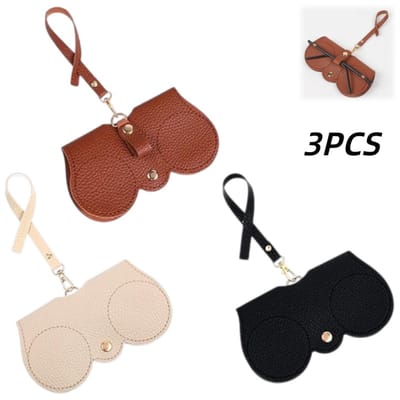 3 stuks-Draagbare zonnebriltas - Brillenetui - Opbergtas voor zonnebrillen - Brillenaccessoires - Opbergtas voor brillen - Geschikt voor brillen - Opbergtas voor zonnebrillen - Zwart - Bruin - Khaki - 14*7 cm