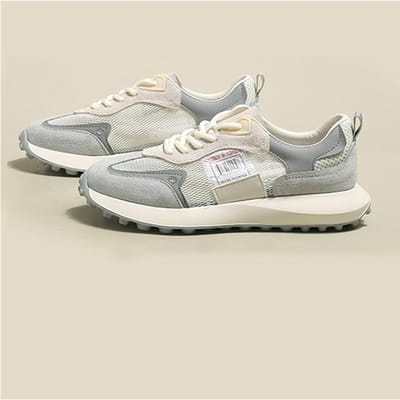 Zomer Lichtgewicht Hoge Kwaliteit Dames Sneakers Platte Dames Schoenen Gebreid Mesh Mode Trend Schoenen Roze Casual Sneakers Sport 37 grijze kleur