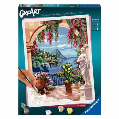 Ravensburger schilderen op nummer set - Lago Maggiore kunstpakket.