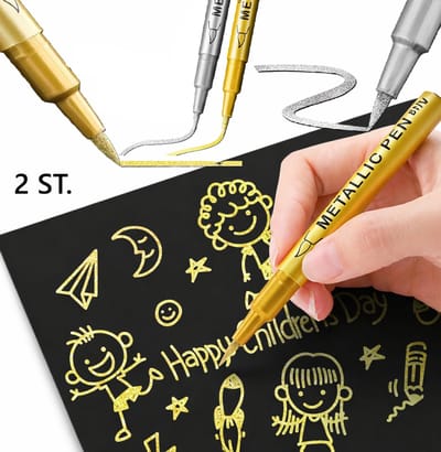 Permanente Gouden & Zilveren Marker Set – Waterproof – Metallic Verfpen voor Glas, Metaal & DIY