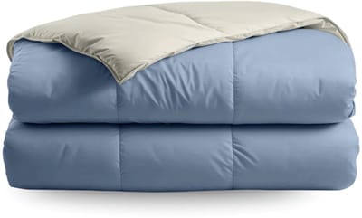 Zelesta Deluxe Duo Percale Katoen Zomerdekbed - Droomblauw & Crème 160x220cm