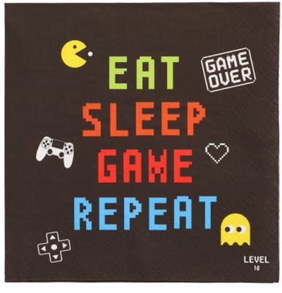 10x 20 Servetten 3-laags 1/4 vouw 33 cm x 33 cm Gamer