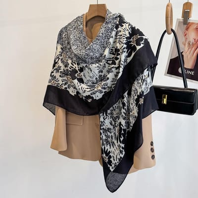130X130Cm Luxe Print Satijnen Zijden Vierkante Sjaal Voor Dames Zomer Zon Bescherming Sjaal Hijab Neckerchief Mode Wikkel Bandana One Size gray