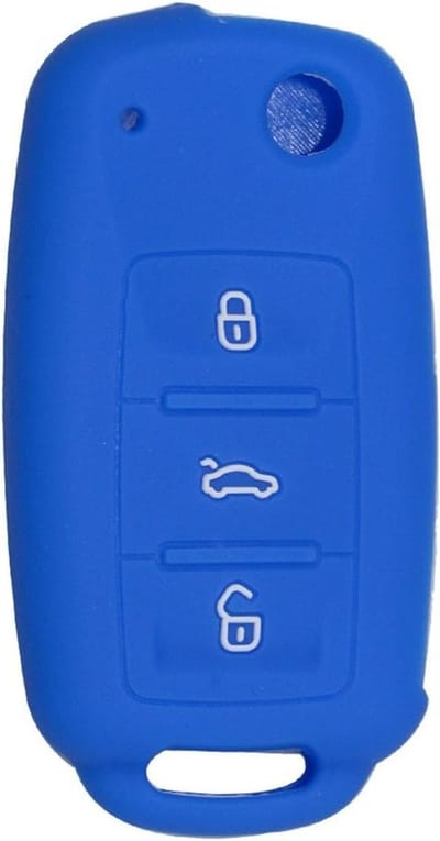 Siliconen autosleutel hoes voor Volkswagen modellen zoals Polo, Passat, Golf en Jetta - Donkerblauw, bescherming en stijl