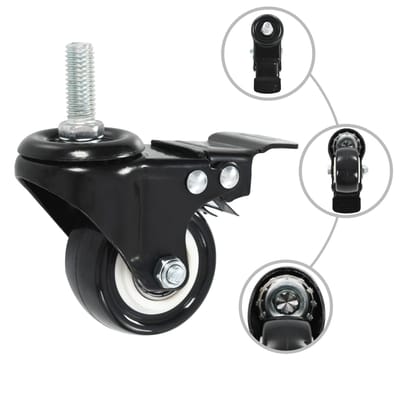 vidaXL Zwenkwielen 16 st met remmen 50 mm