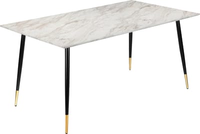 Monza - Eettafel 120 cm 6 plaatsen in Marmer Look Zwart Goud Poten (76 x 120 x 80 cm)