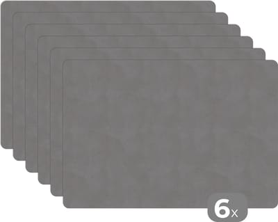 Placemat - Placemats kunststof - Steen - Patronen - Beton - 45x30 cm - 6 stuks - Hittebestendig - Anti-Slip - Onderlegger - Afneembaar