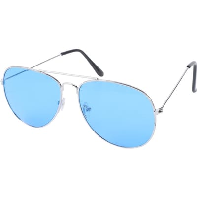 Aviator Zonnebril voor Dames Heren Retro Spiegelglas UV400 Bescherming voor Reizen Rijden Buiten white