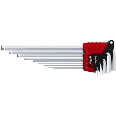 Wiha 43851 Zeskant Haakse schroevendraaierset 1.5 mm, 2 mm, 2.5 mm, 3 mm, 4 mm, 5 mm, 6 mm, 8 mm, 10 mm 9-delig