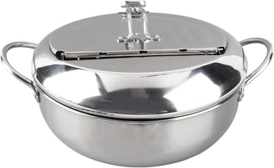 Friteuse Pot - RVS Koekenpan - Japanse Stijl - Koekenpan Thermometer - Pot voor Thuis Keuken - Restaurants - Groot Formaat 24cm