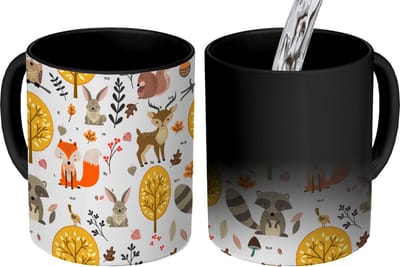 Magische Mok - Foto op Warmte Mokken - Koffiemok - Design - Dieren - Bos - Magic Mok - Beker - 350 ML - Theemok